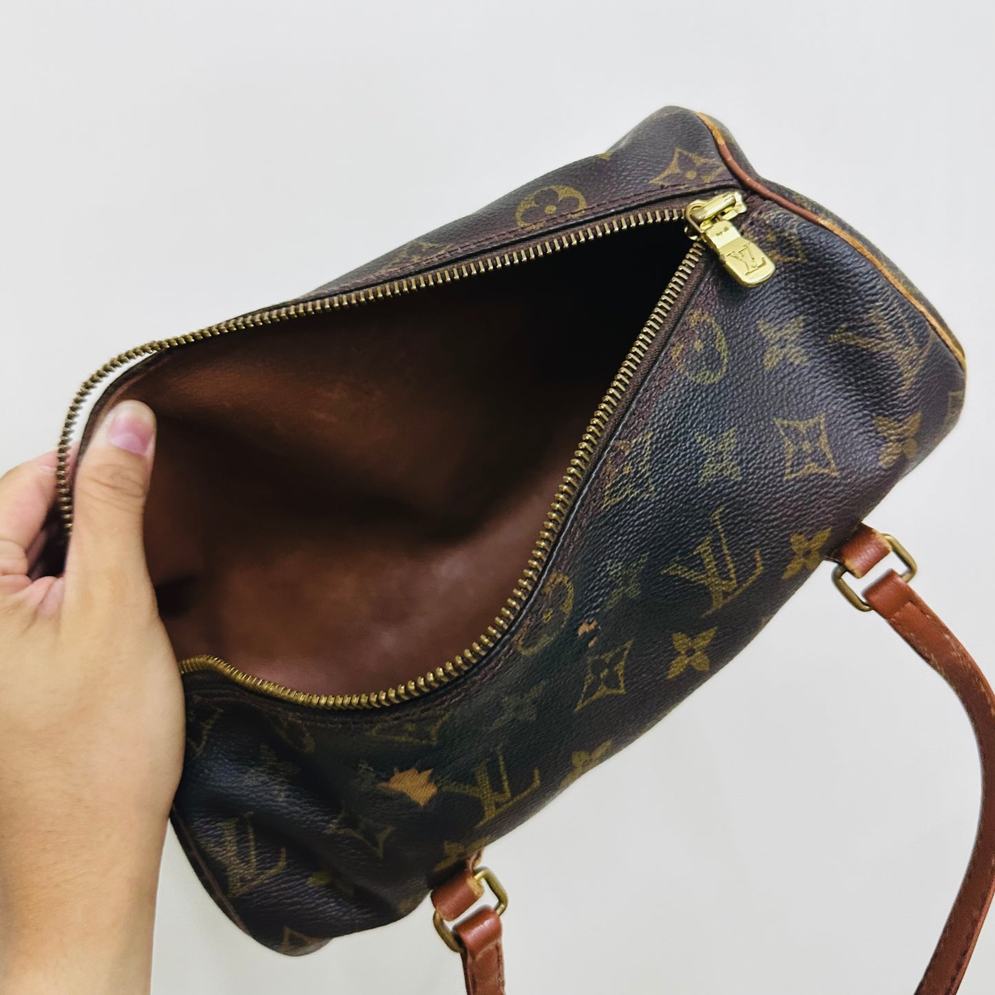 Louis Vuitton LV Monogram Logo Roller Papillon 26 GHW Shoulder Vintage Boston Bag