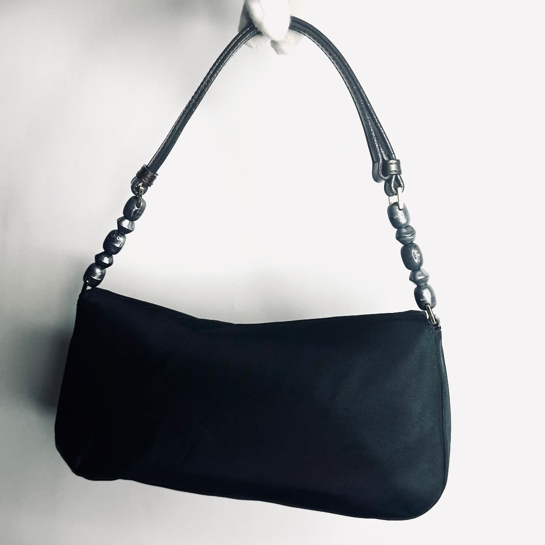 Christian Dior CD Malachite Jade Green Malice GHW Monogram Logo & Leather Hobo Baguette Flap Pochette Shoulder Bag