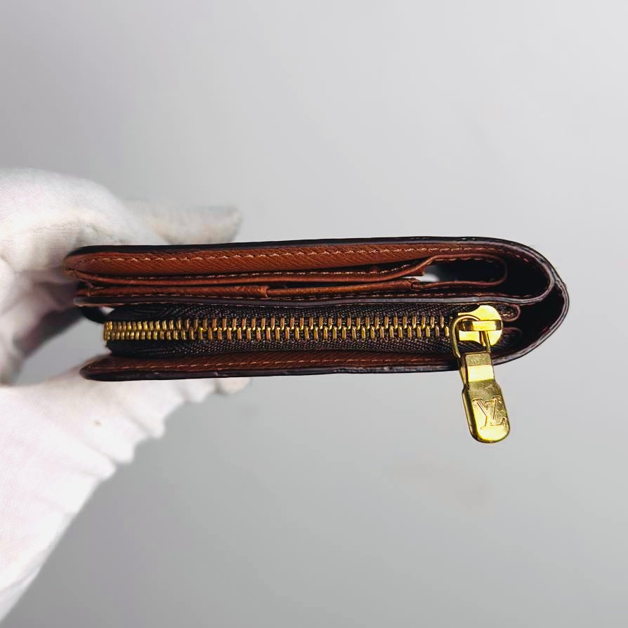 Louis Vuitton LV Porte Monnaie GHW Monogram Logo Compact Zippy Bifold Wallet