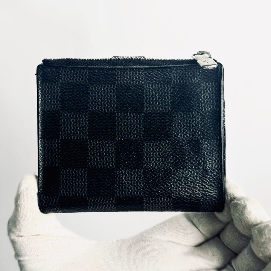 Louis Vuitton LV Damier Graphite DG Monogram Logo Multiple Zippy Zip Around Flap Compact Bifold Wallet