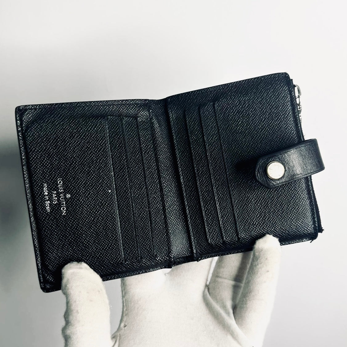 Louis Vuitton LV Damier Graphite DG Monogram Logo Multiple Zippy Zip Around Flap Compact Bifold Wallet