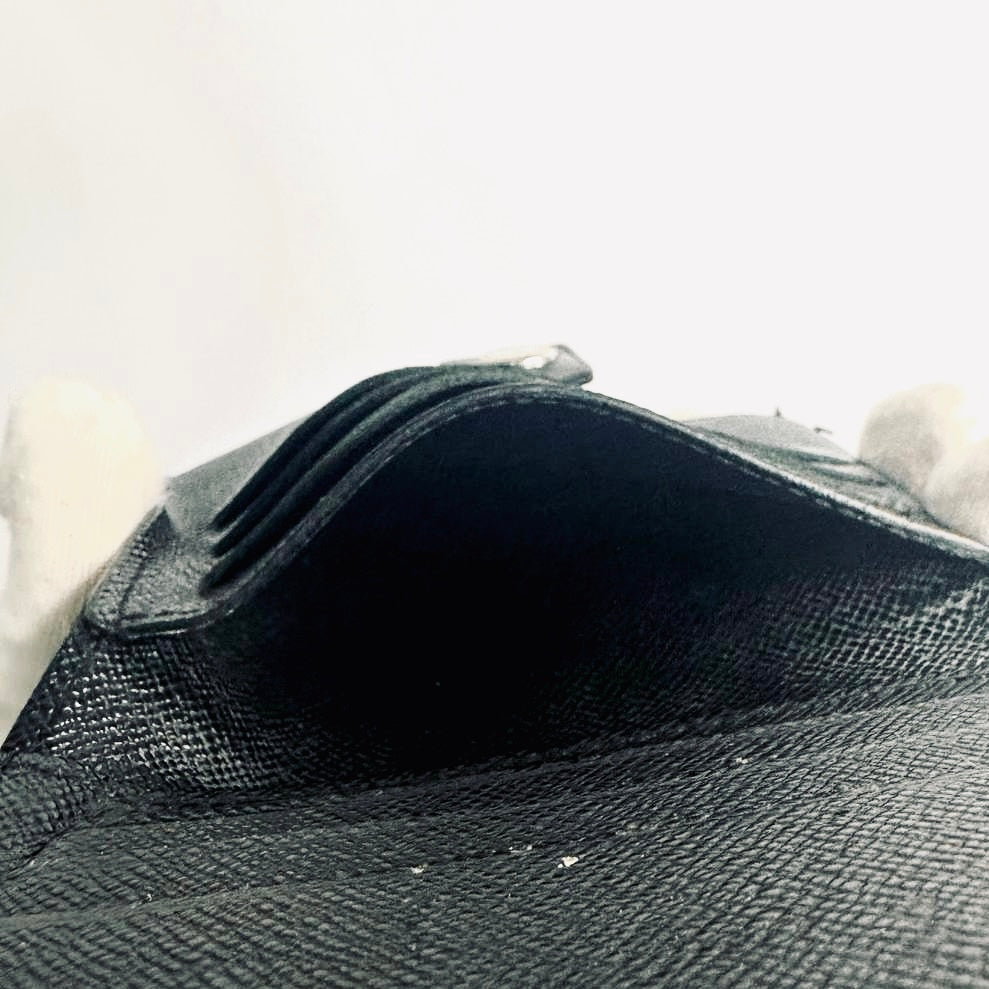 Louis Vuitton LV Damier Graphite DG Monogram Logo Multiple Zippy Zip Around Flap Compact Bifold Wallet