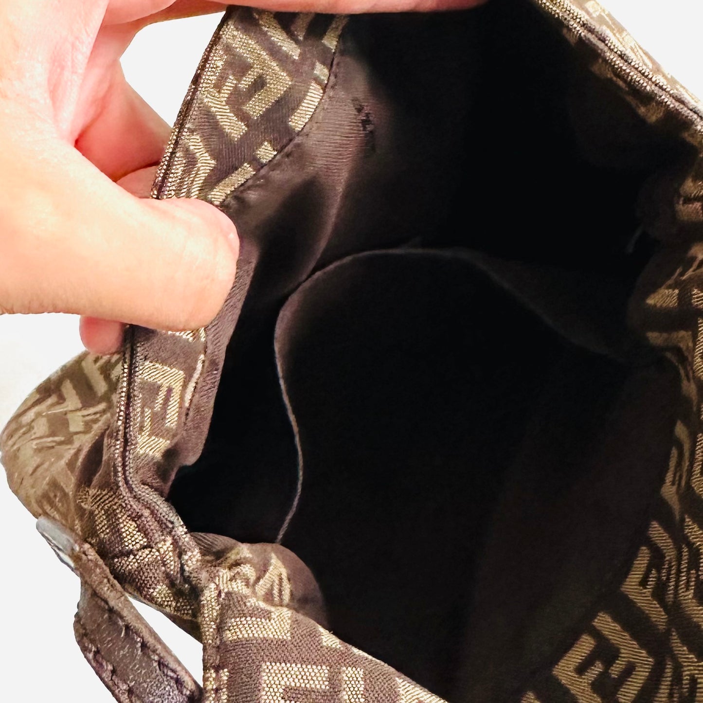 Fendi Dark Brown Zucca FF Monogram Logo Flap Shoulder Sling Bag