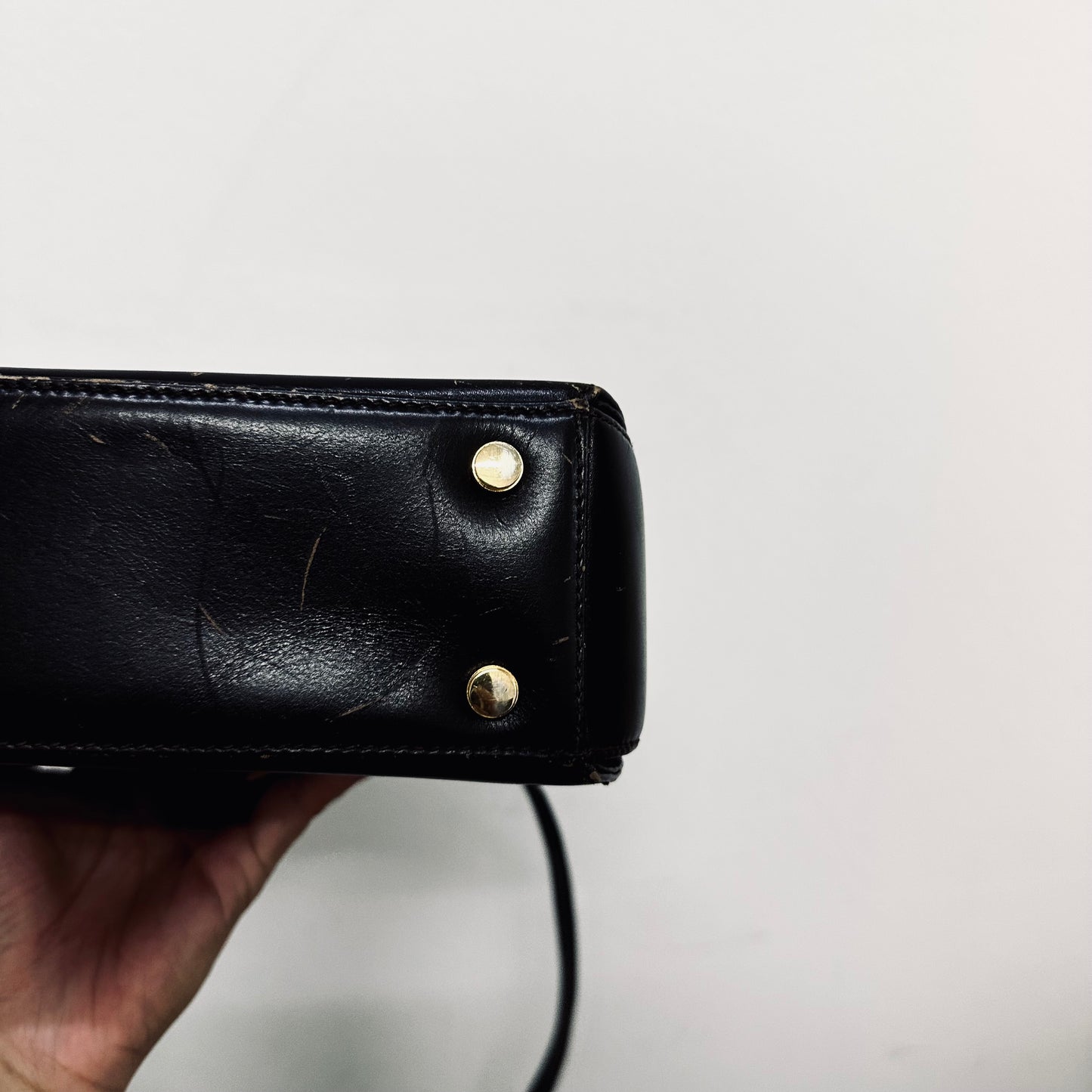 Salvatore Ferragamo Kelly Gancini Dark Brown GHW Monogram Logo Smooth Leather Top Handle 2-Way Shoulder Sling Bag