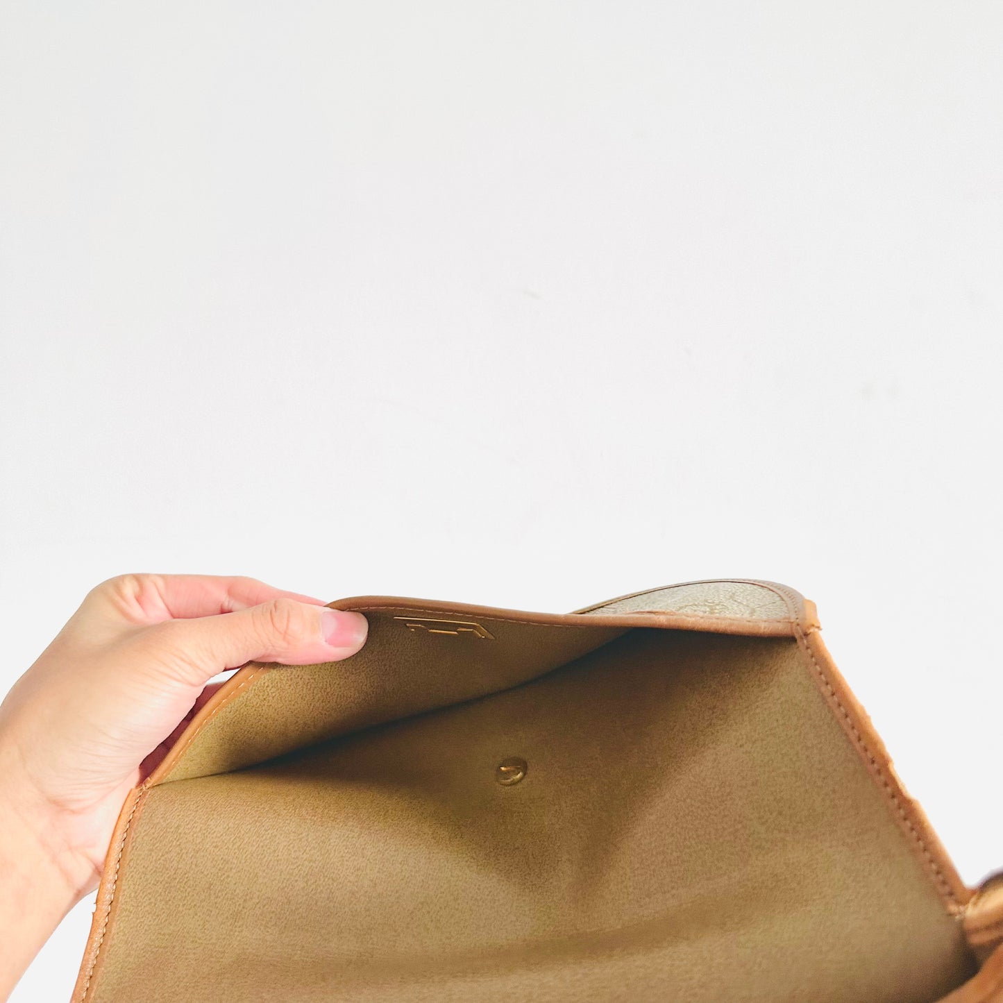 Christian Dior CD Beige / Brown Honeycomb Oblique Monogram Logo Vintage Flap Shoulder Sling Bag