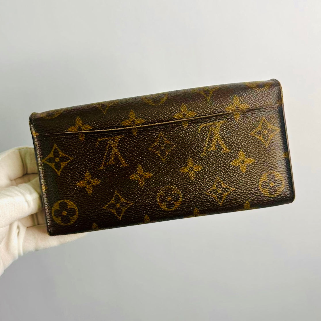 Louis Vuitton LV Sarah Monogram Logo GHW Flap Long Wallet