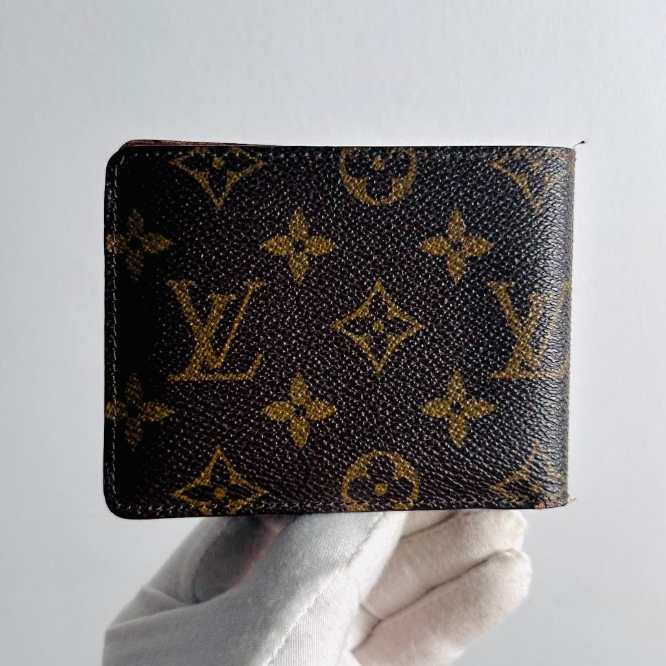 Louis Vuitton LV Monogram Logo GHW Marco Multiple Flap Bifold Compact Wallet