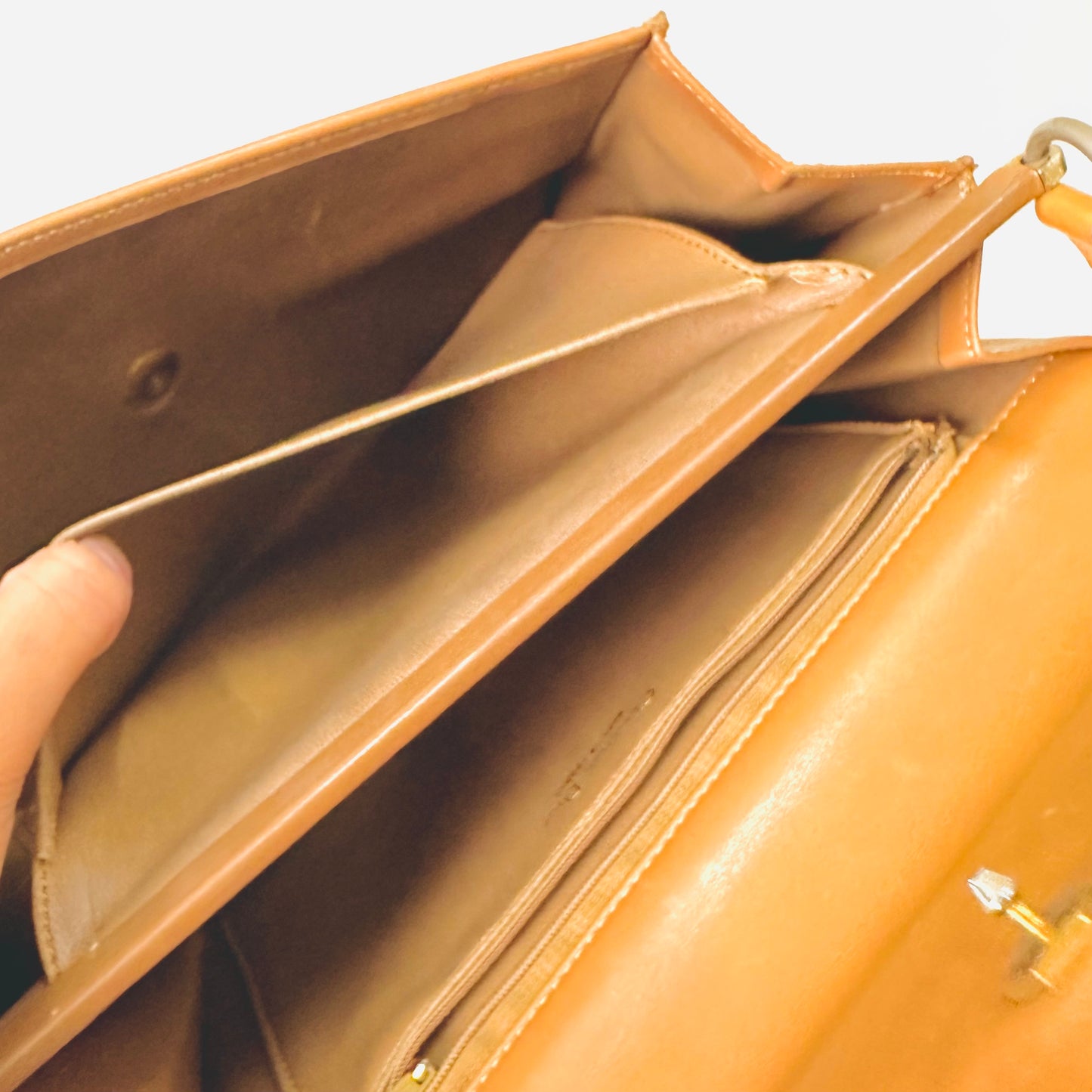 Christian Dior Caramel Brown GHW Monogram CD Logo Smooth Leather 2-Way Vintage Flap Shoulder Sling Bag