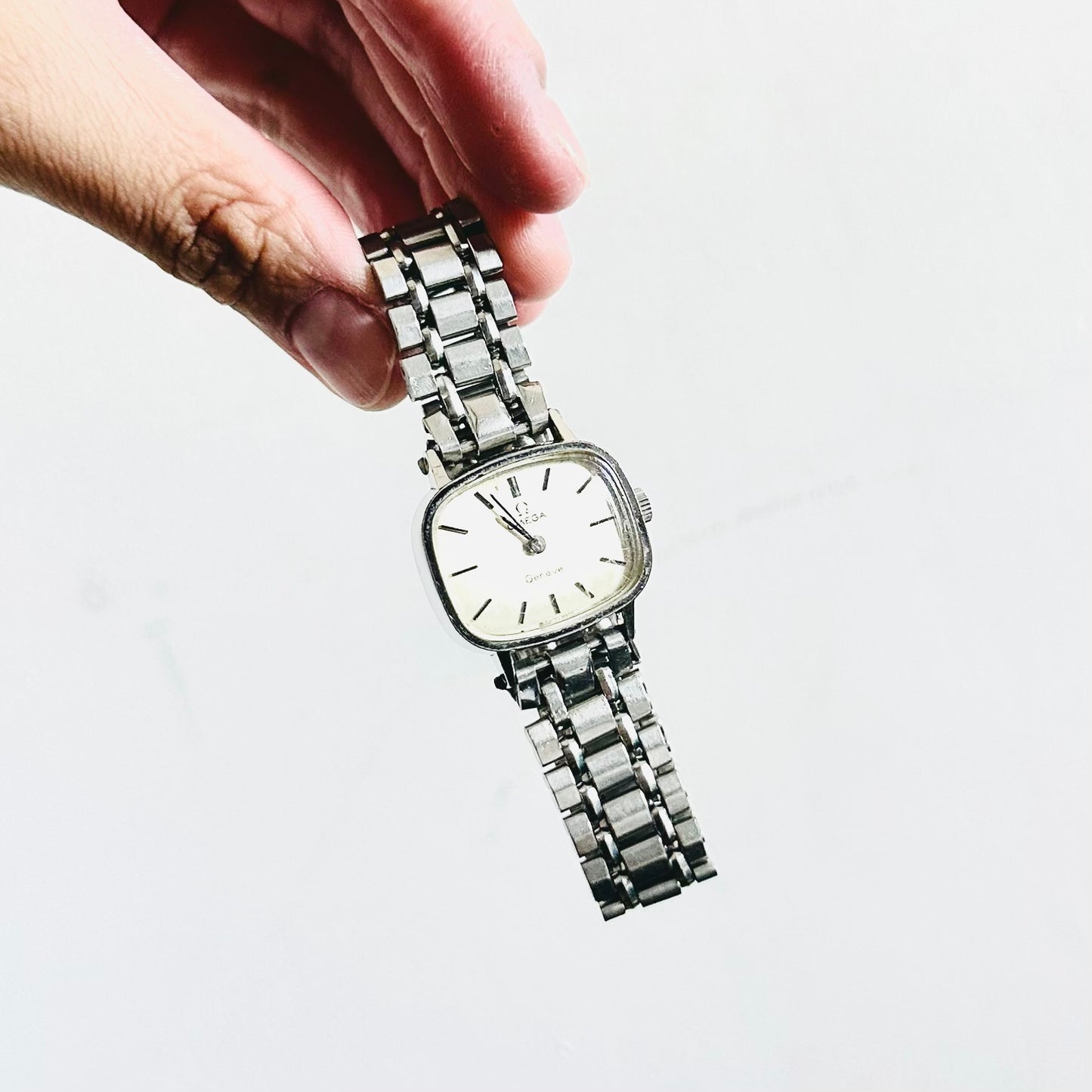 Omega Geneve Square Dial Stainless Steel Vintage 25MM Watch