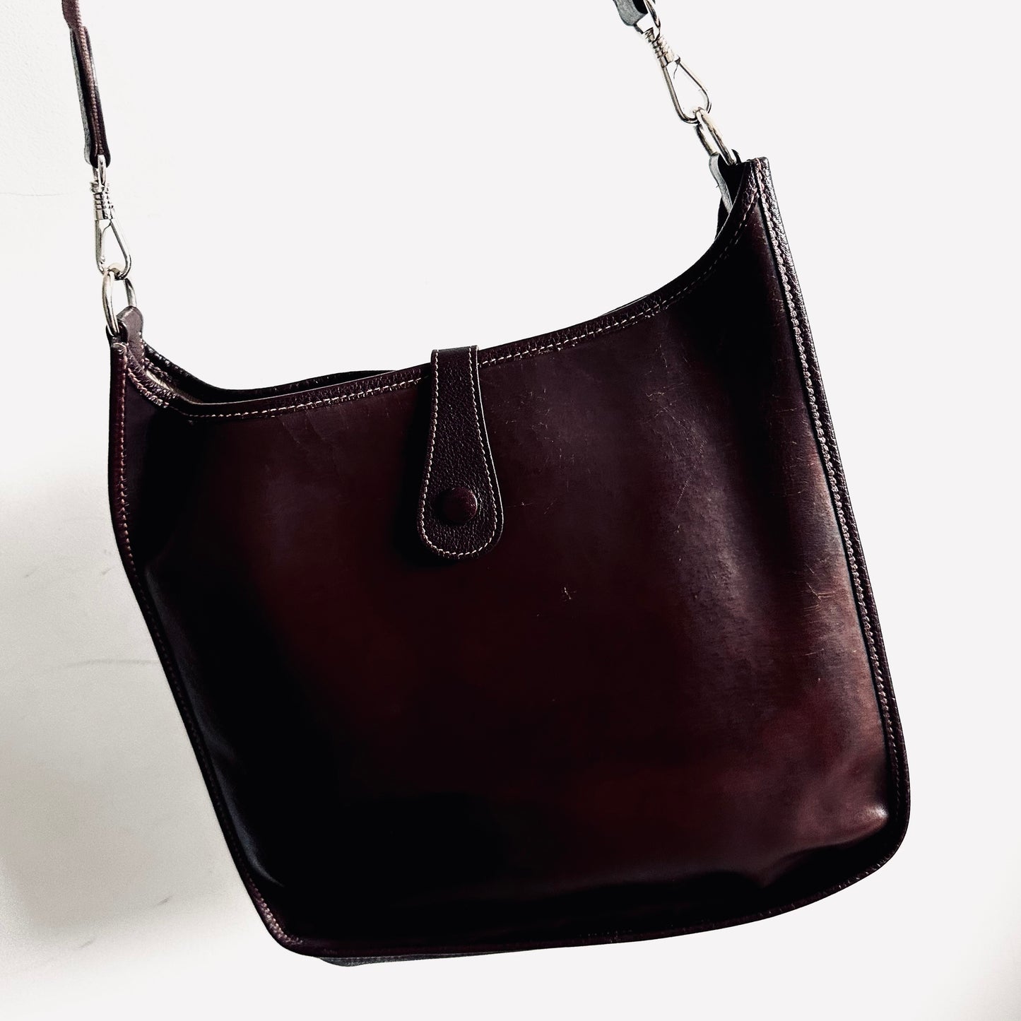 Hermes Dark Brown Evelyne GM In Amazonia/ Negonda Leather Shoulder Sling Bag