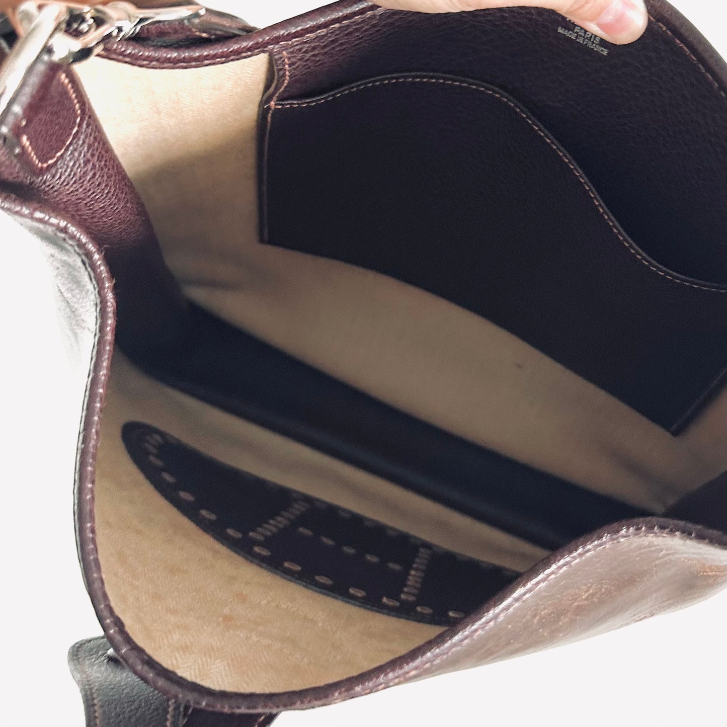 Hermes Dark Brown Evelyne GM In Amazonia/ Negonda Leather Shoulder Sling Bag