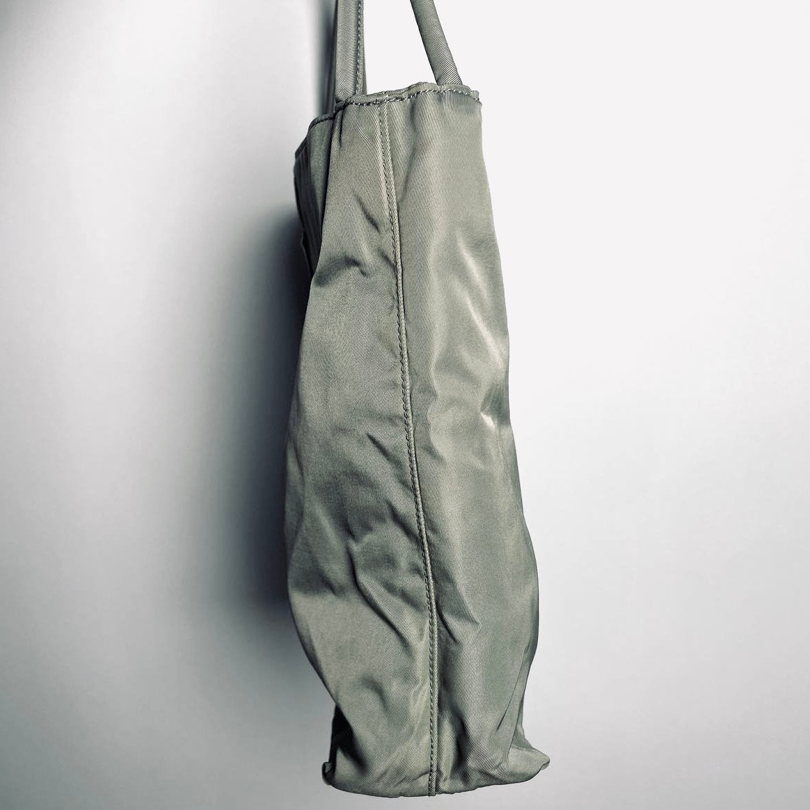 Prada Sage Green Tessuto City Classic Logo Structured Shoulder Tote Bag