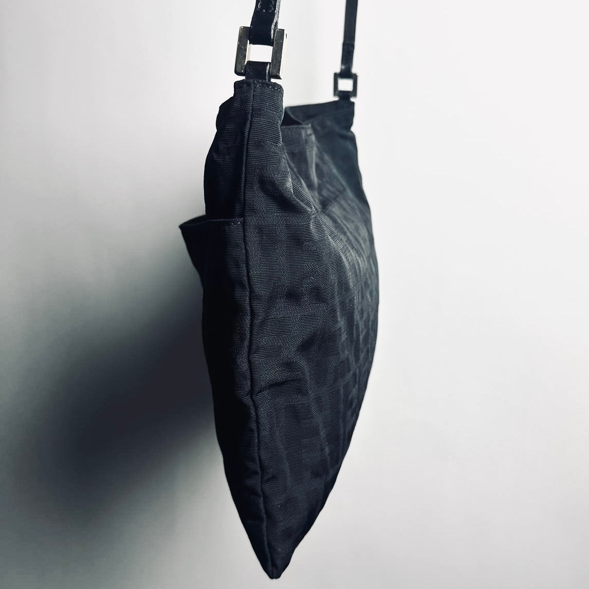 Fendi Zucca FF Monogram Logo Black Shoulder Sling Bag