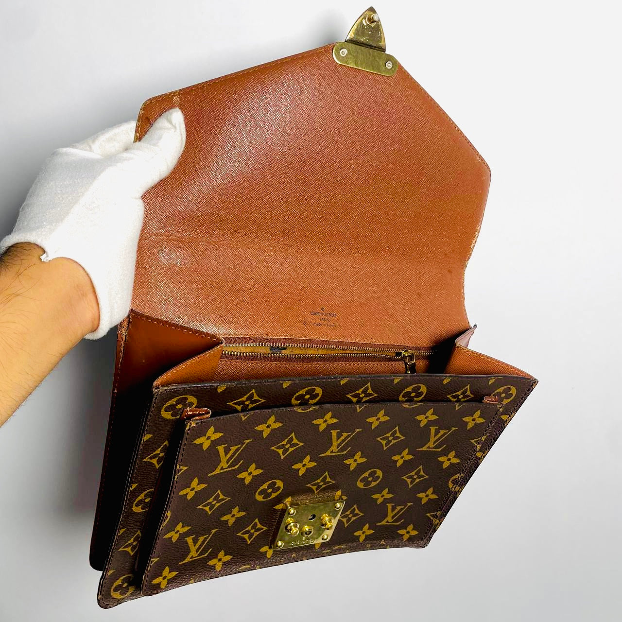 Louis Vuitton LV Monceau 28 Monogram Logo GHW Vintage Top Handle Flap Bag