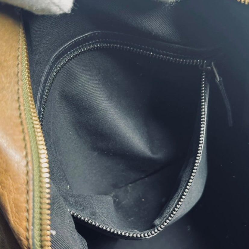 Givenchy Nightingale Caramel Brown GHW Leather Monogram Logo 2-Way Shoulder Sling Top Handle Tote Bag