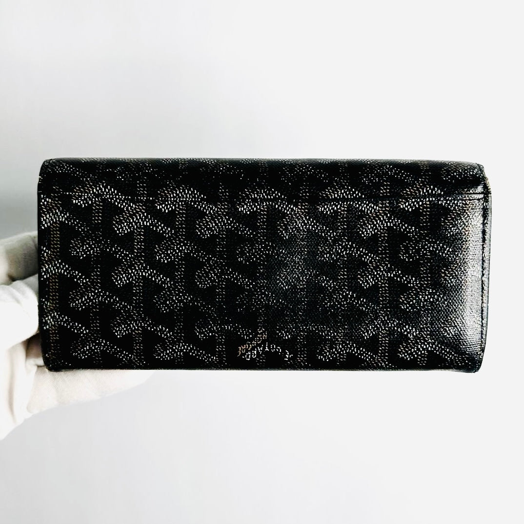 Goyard Black Varenne Goyardine Monogram Logo Continental Flap Long Wallet