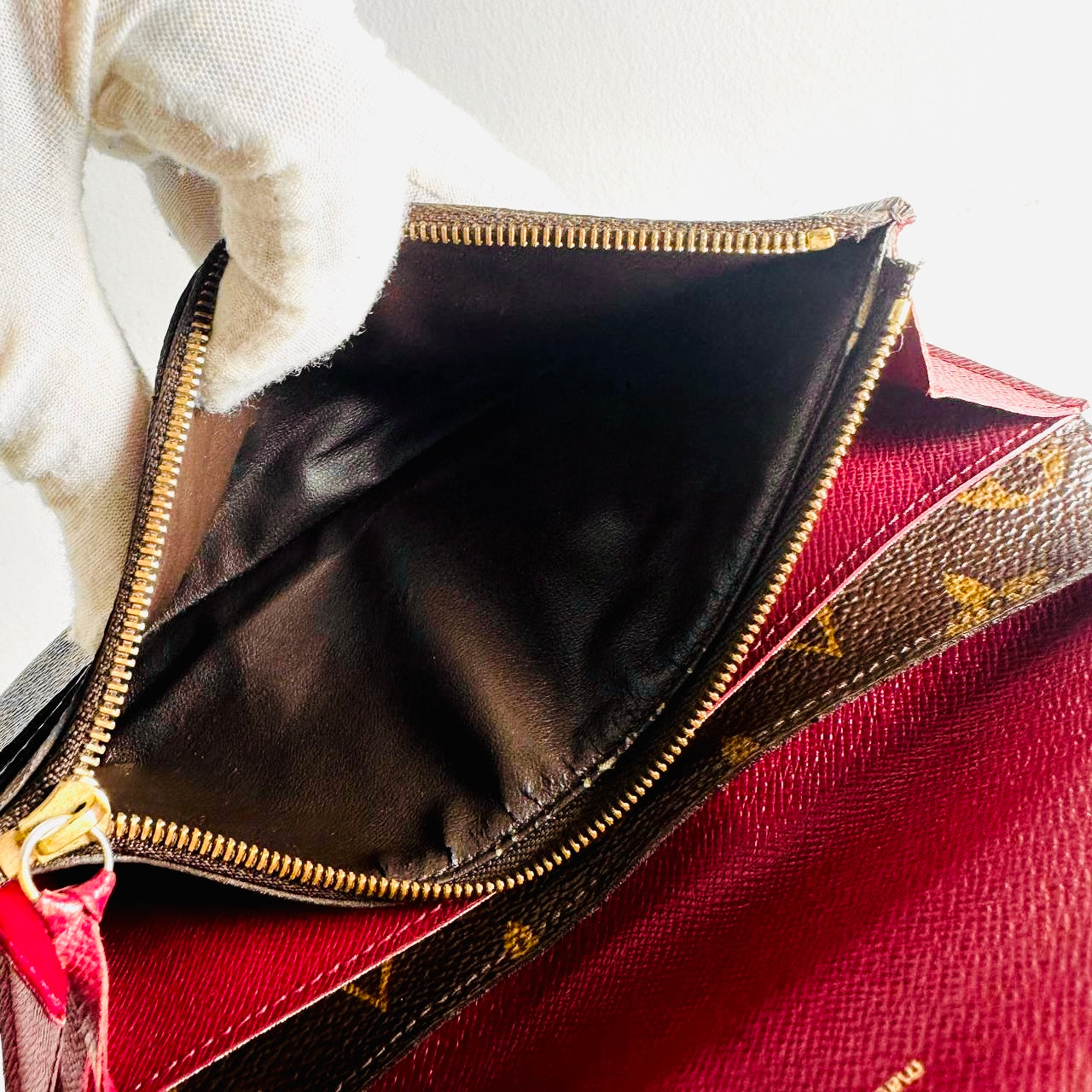 Louis Vuitton LV Emilie Monogram Logo / Fuchsia Pink GHW Long Flap Wallet