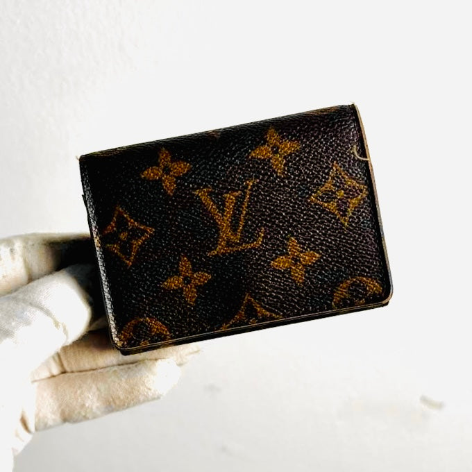 Louis Vuitton LV Monogram Logo GHW Flap Cardholder Card Case Holder Wallet