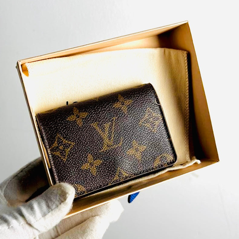 Louis Vuitton LV Monogram Logo GHW Flap Cardholder Card Case Holder Wallet
