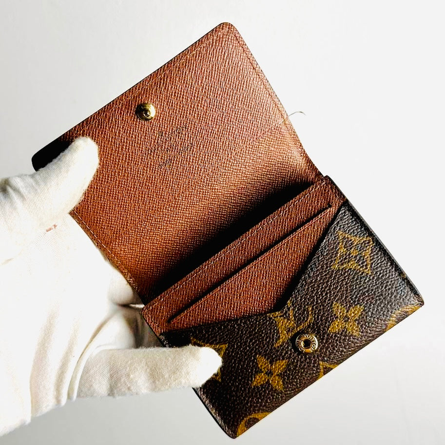 Louis Vuitton LV Monogram Logo GHW Flap Cardholder Card Case Holder Wallet