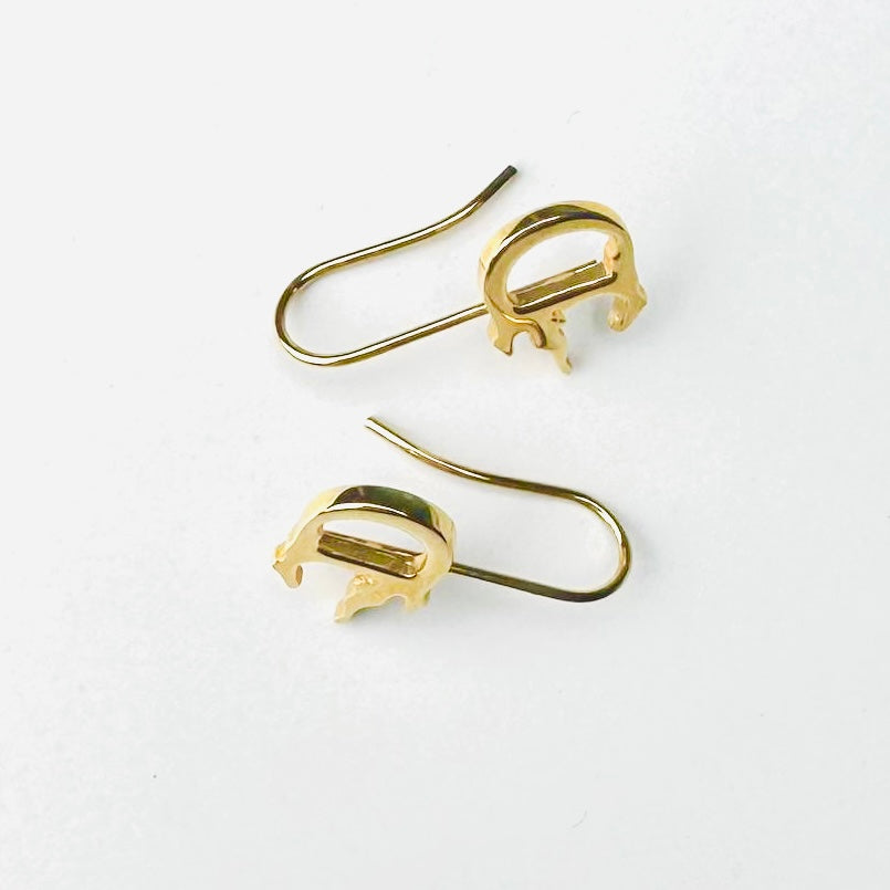 Christian Dior CD Giant Monogram Logo Gold Dangling Earrings