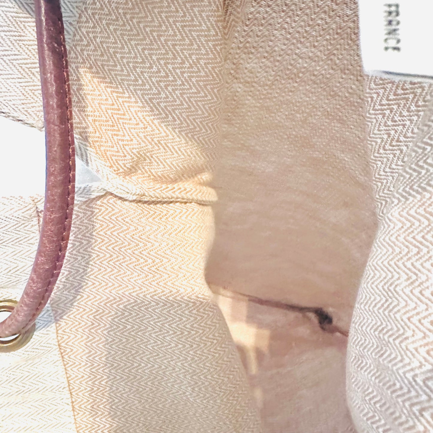 Hermes Aline White Toile & Gold Leather Sellier Grooming Monogram Logo Shoulder Sling Bag