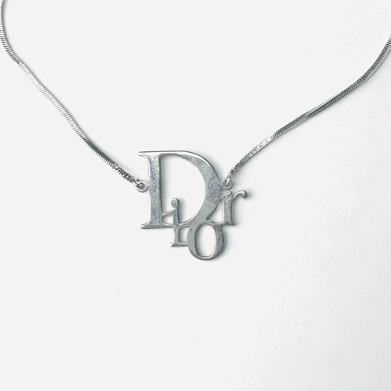 Christian Dior CD Chunky Silver Monogram Logo Chain Bracelet