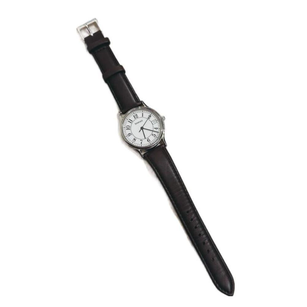 Tiffany & Co Atlas Brown Leather Strap 33mm Quartz Watch