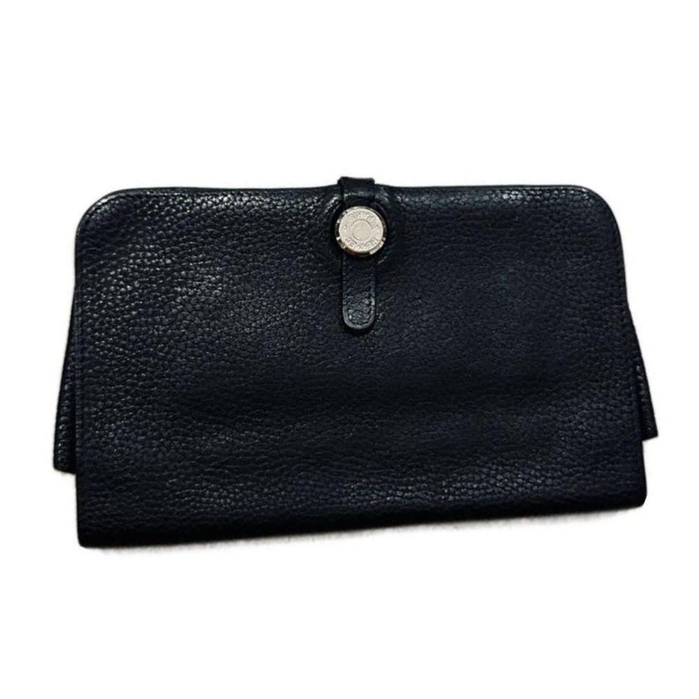 Hermes Black Dogon Flap Long Wallet