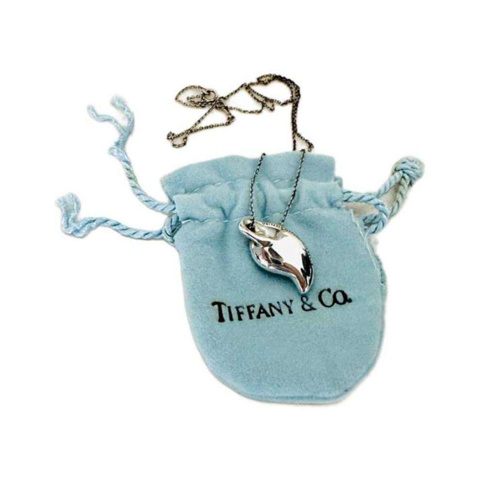 Tiffany Leaf Pendant Silver Chain Necklace