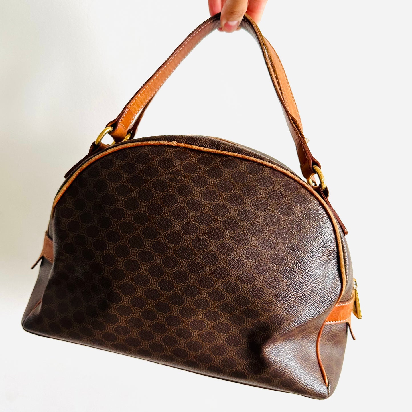 Celine Triomphe Macadam Monogram Logo Small Vintage Bowling Boston Speedy Bag