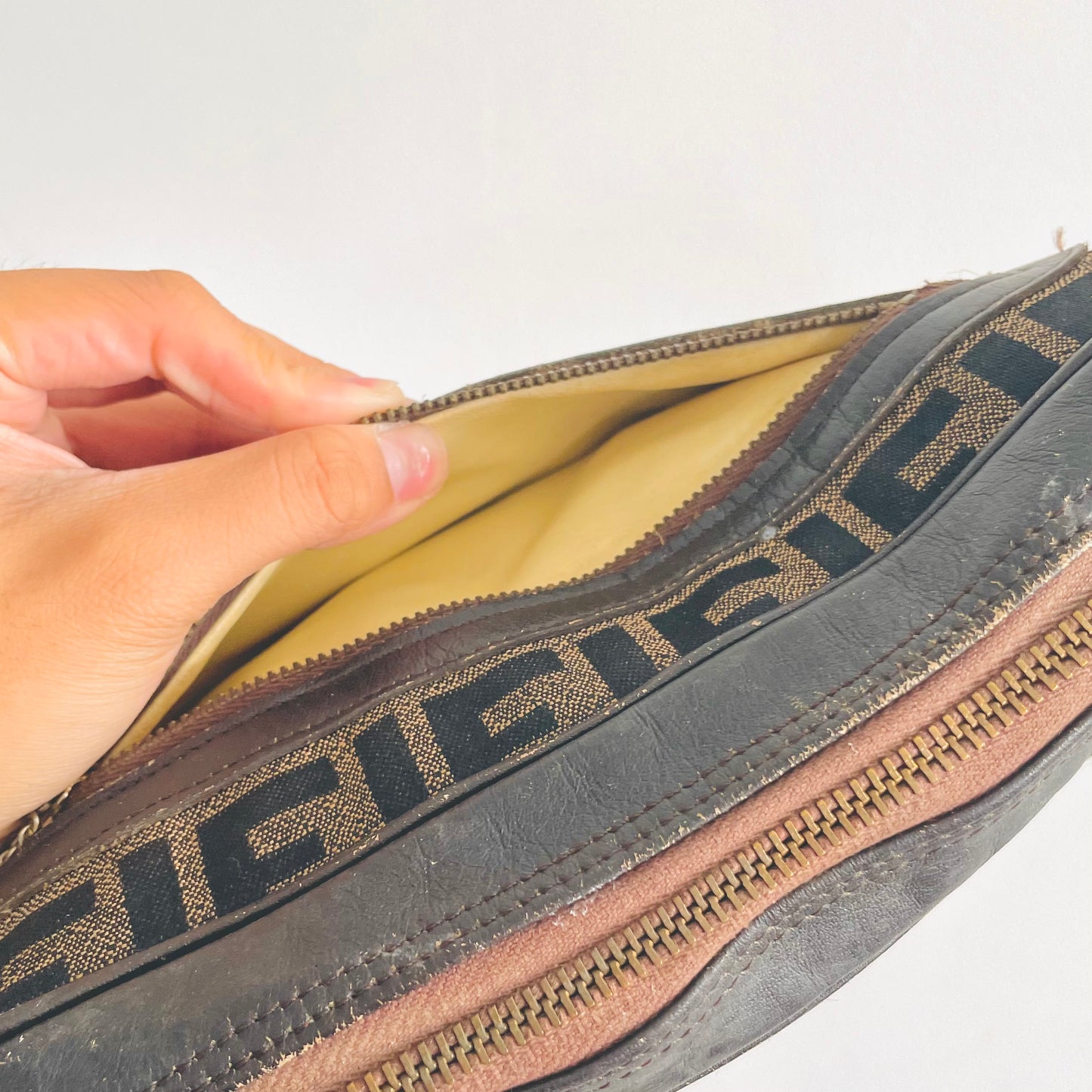 Fendi Zucca FF Monogram Logo Shoulder Sling Bag