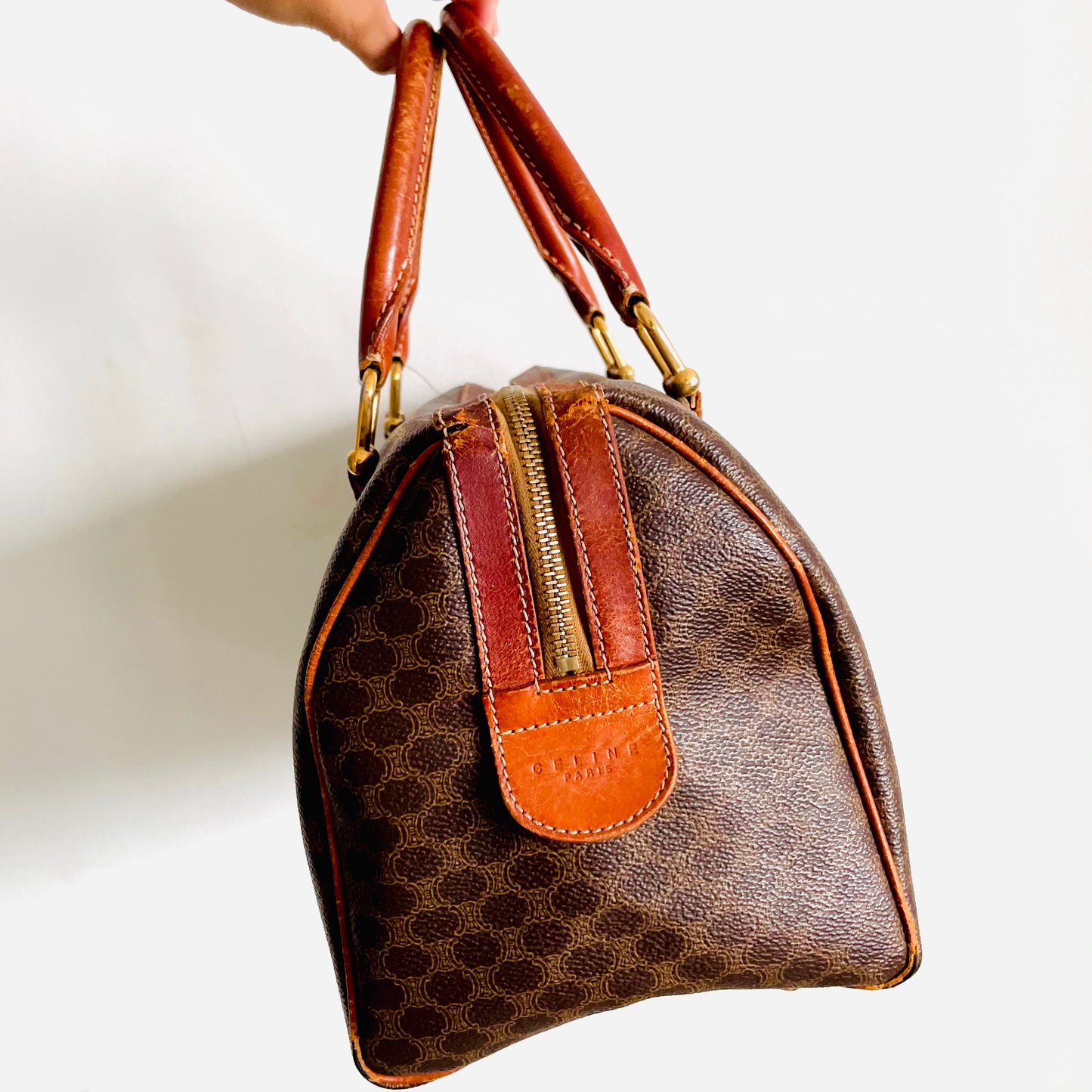 Celine Triomphe Macadam Monogram Logo Boston 30 Speedy Vintage Bag