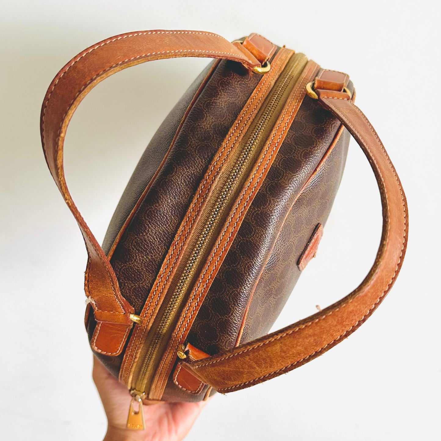Celine Triomphe Macadam Monogram Logo Small Vintage Bowling Boston Speedy Bag