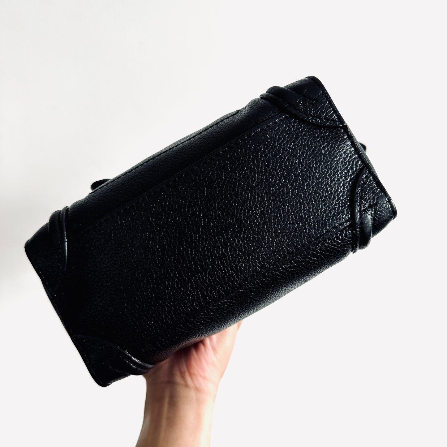 Celine Black Nano Luggage Logo Top Handle Shoulder Sling Bag