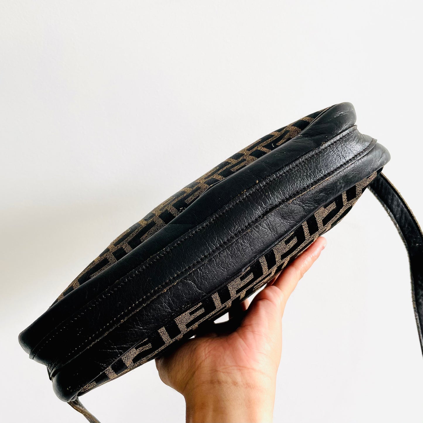 Fendi Zucca FF Monogram Logo Shoulder Sling Bag