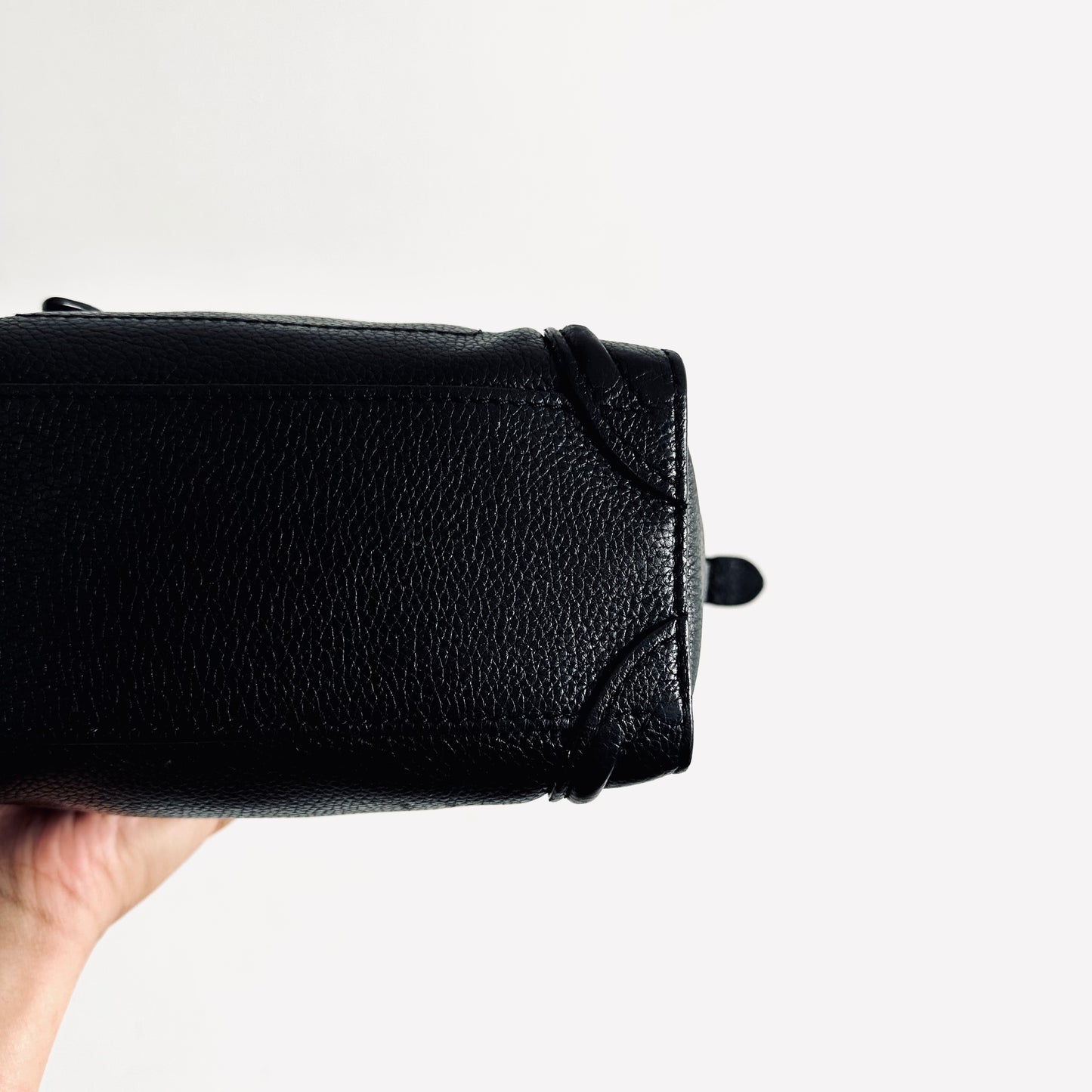 Celine Black Nano Luggage Logo Top Handle Shoulder Sling Bag