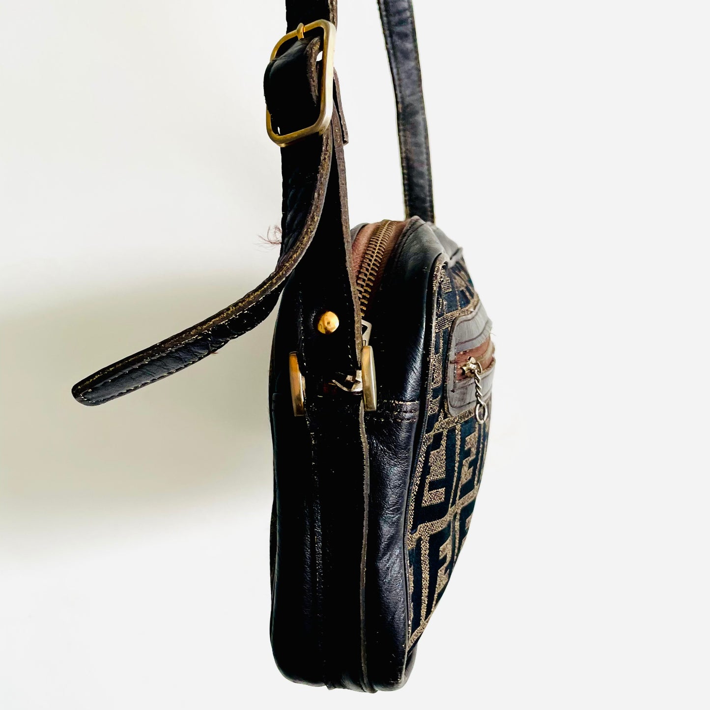 Fendi Zucca FF Monogram Logo Shoulder Sling Bag