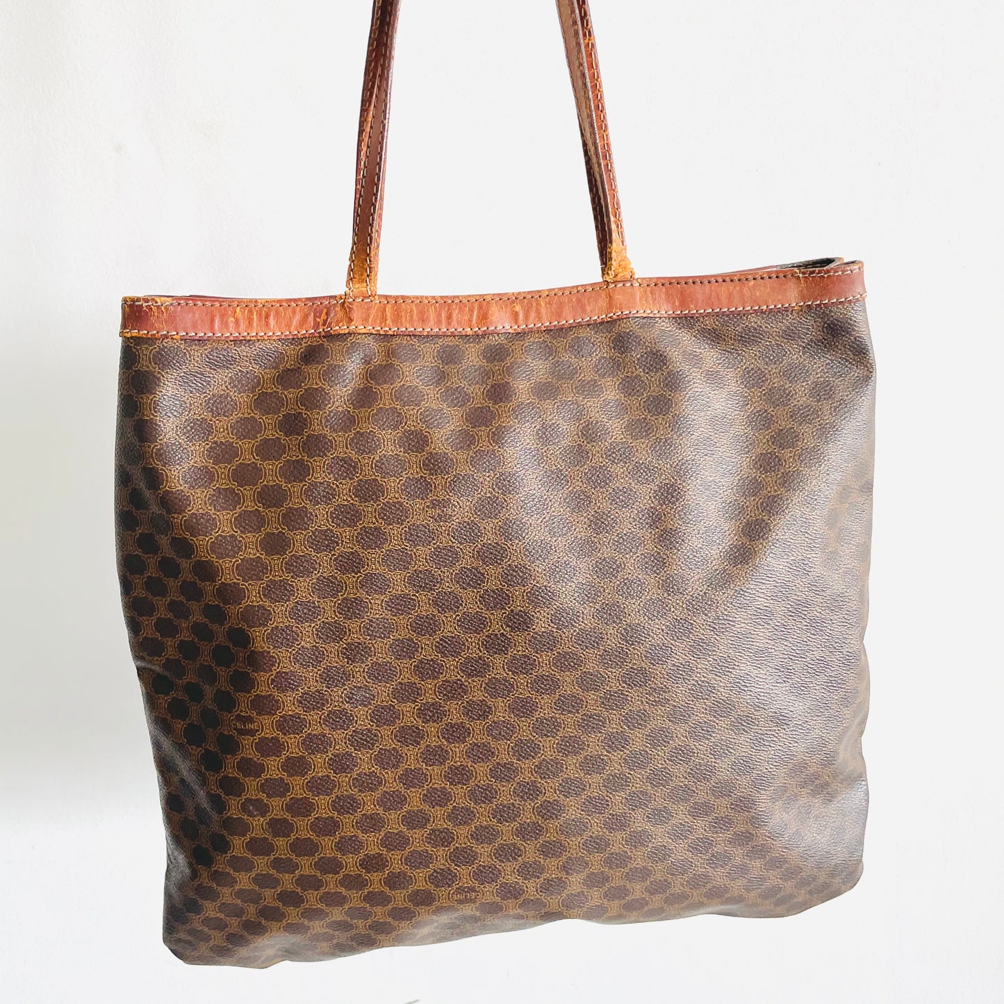 Celine Triomphe Macadam Monogram Logo Vintage Small Classic Tote Bag