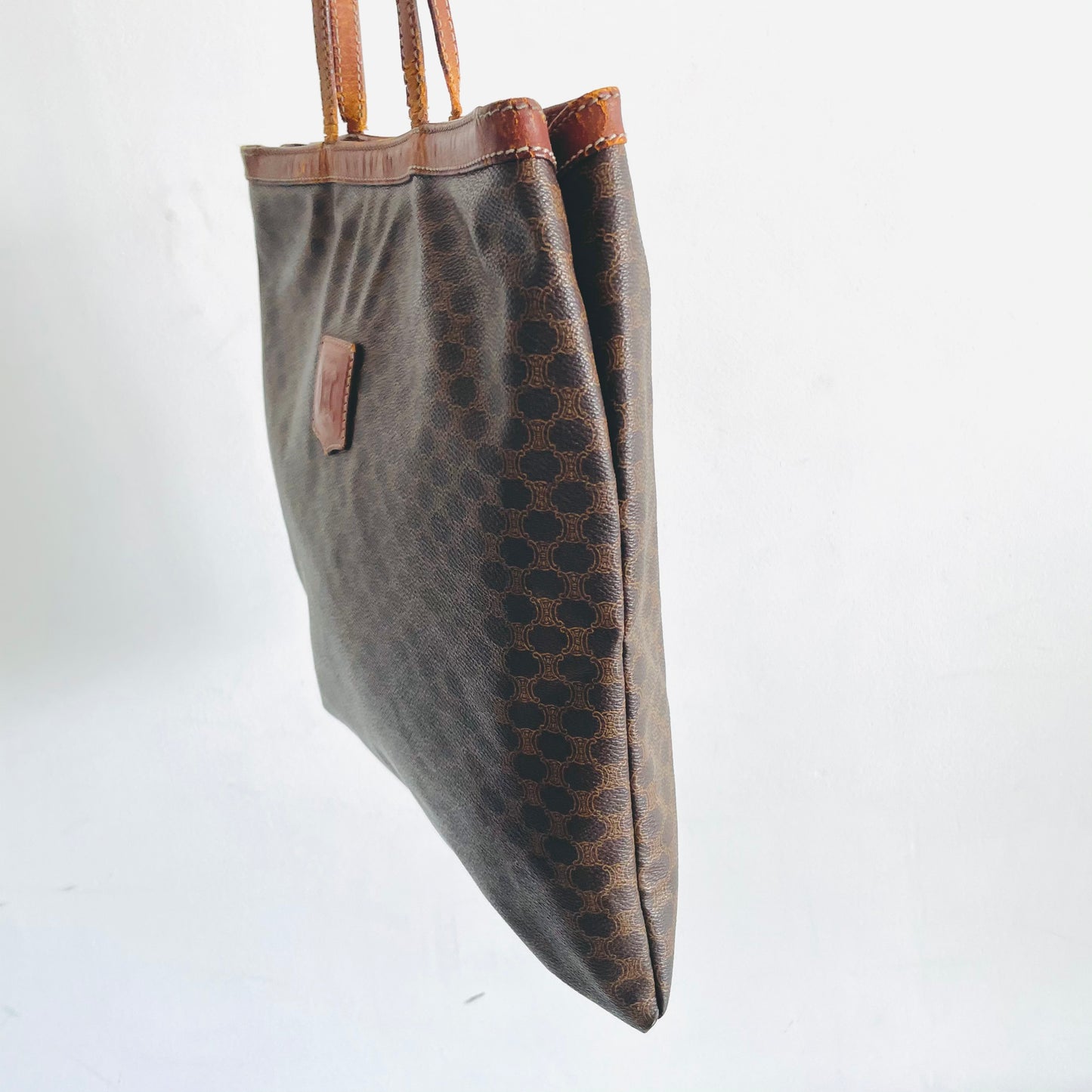 Celine Triomphe Macadam Monogram Logo Vintage Small Classic Tote Bag