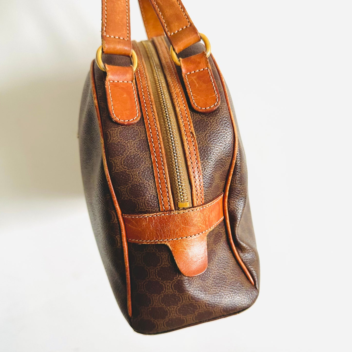 Celine Triomphe Macadam Monogram Logo Small Vintage Bowling Boston Speedy Bag