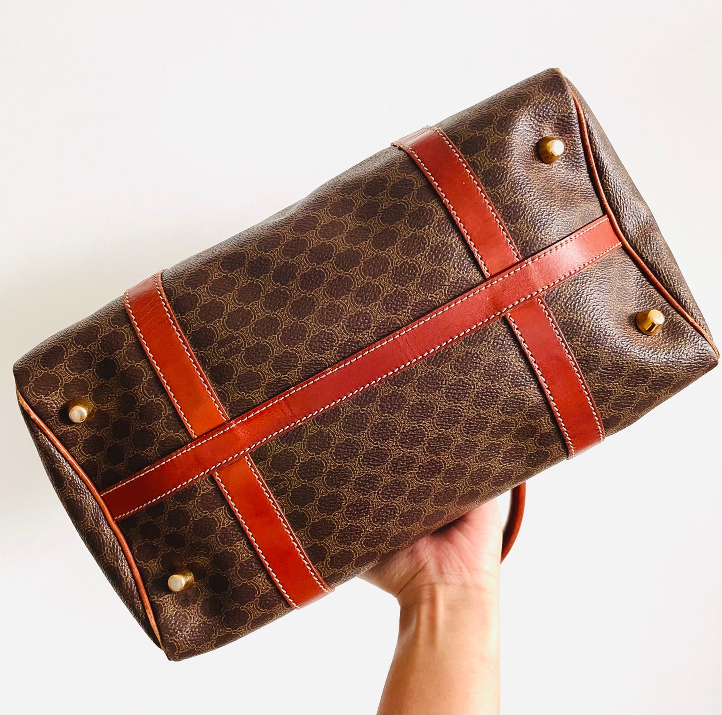 Celine Triomphe Macadam Monogram Logo Boston 30 Speedy Vintage Bag