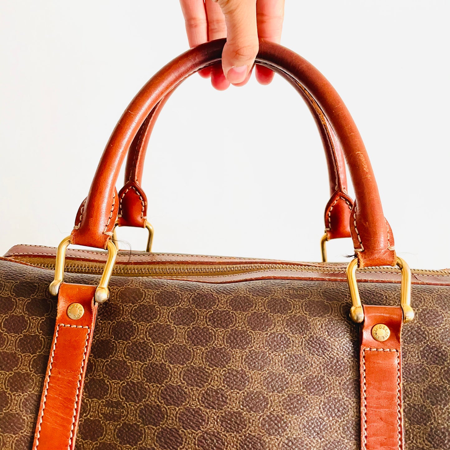 Celine Triomphe Macadam Monogram Logo Boston 30 Speedy Vintage Bag