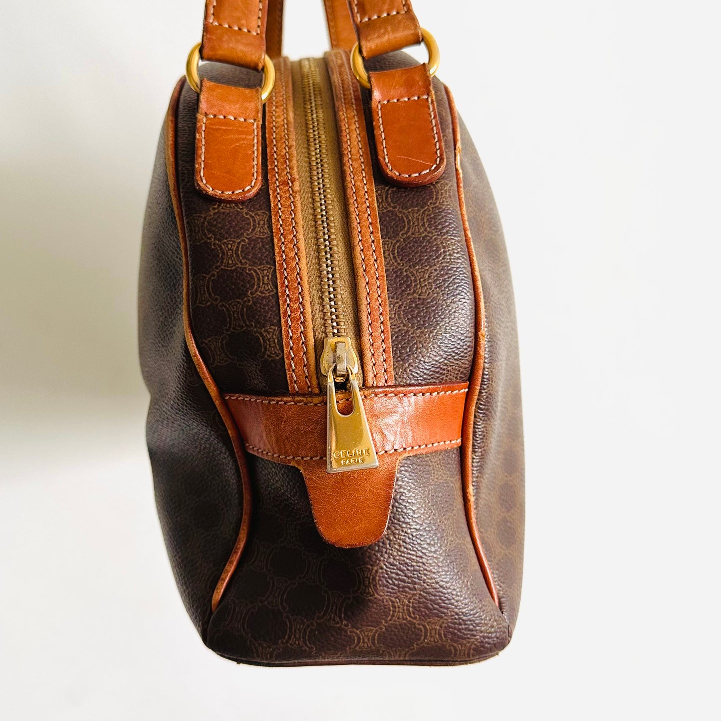 Celine Triomphe Macadam Monogram Logo Small Vintage Bowling Boston Speedy Bag