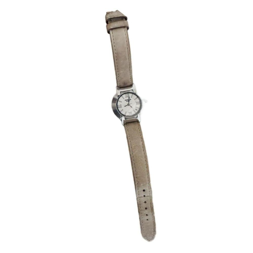 Hermes White Dial Nomade Automatic 28mm Leather Strap Watch