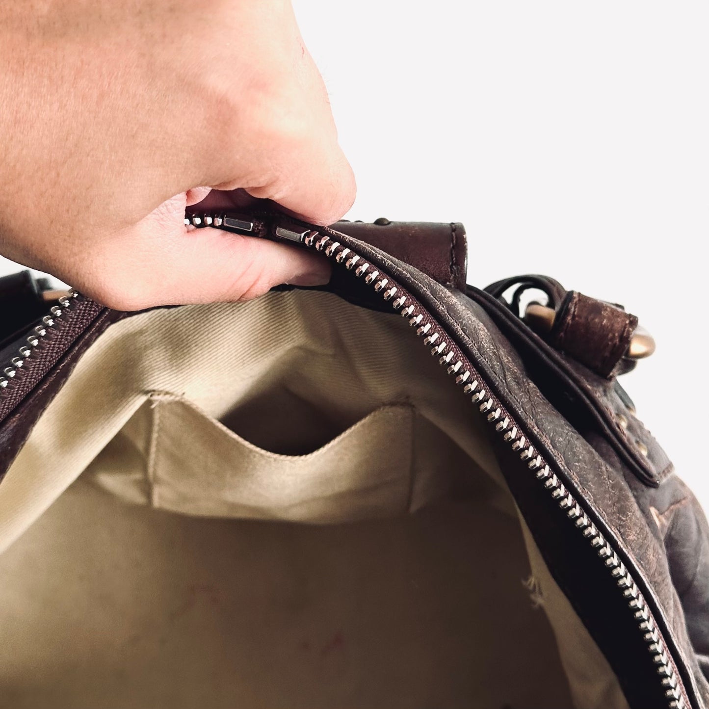 Chloe Dark Brown GHW Classic Leather Top Handle Shoulder Vanity Tote Bag