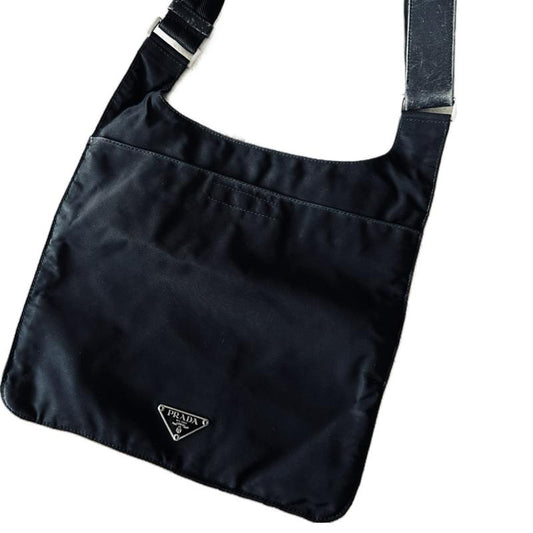 Prada Black Nylon Logo Sling Bag