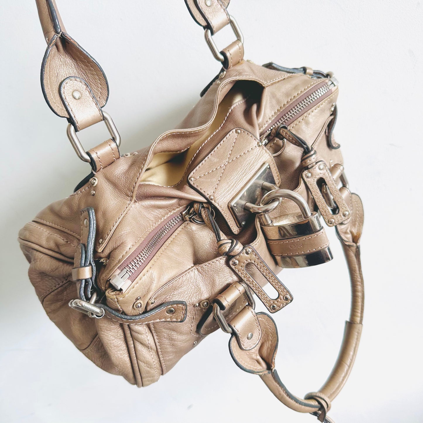Chloe Paddington Beige Classic Leather Shoulder Tote Bag