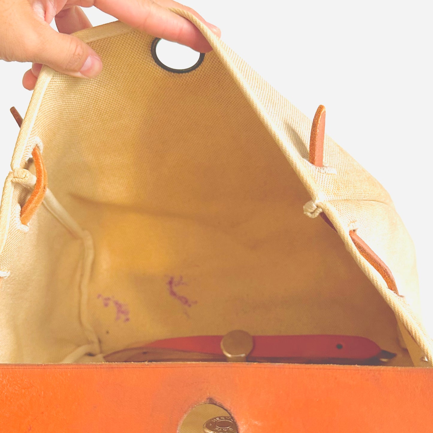 Hermes Beige / Tan Herbag 28 Sac A Dos 2-in-1 Interchangeable Canvas / Leather Top Handle Backpack Tote Bag