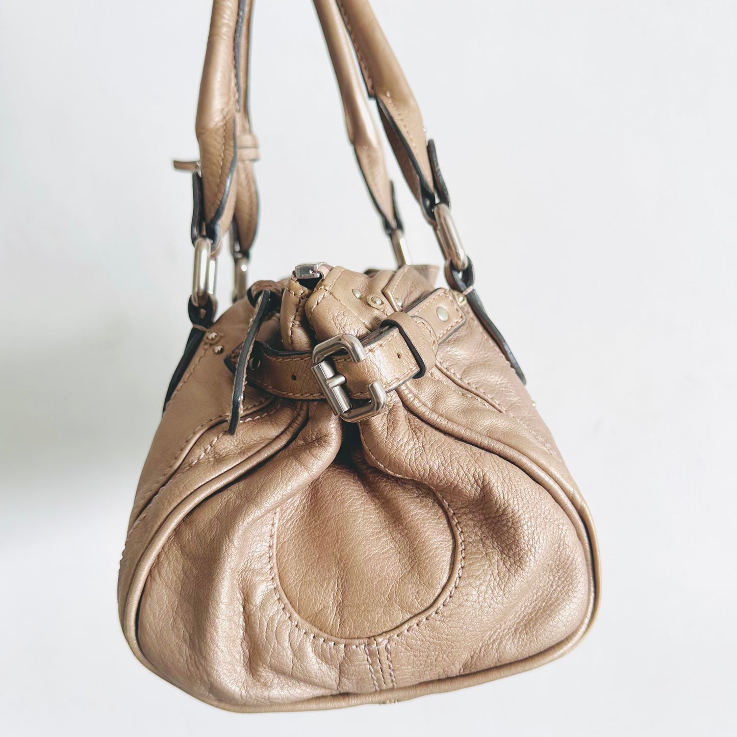 Chloe Paddington Beige Classic Leather Shoulder Tote Bag